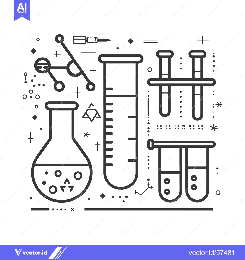 Premium Vector dari Line Drawing of Scientific Lab Equipment