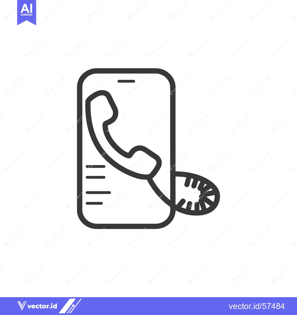 Premium Vector dari Line Drawing of Smartphone with Incoming Call