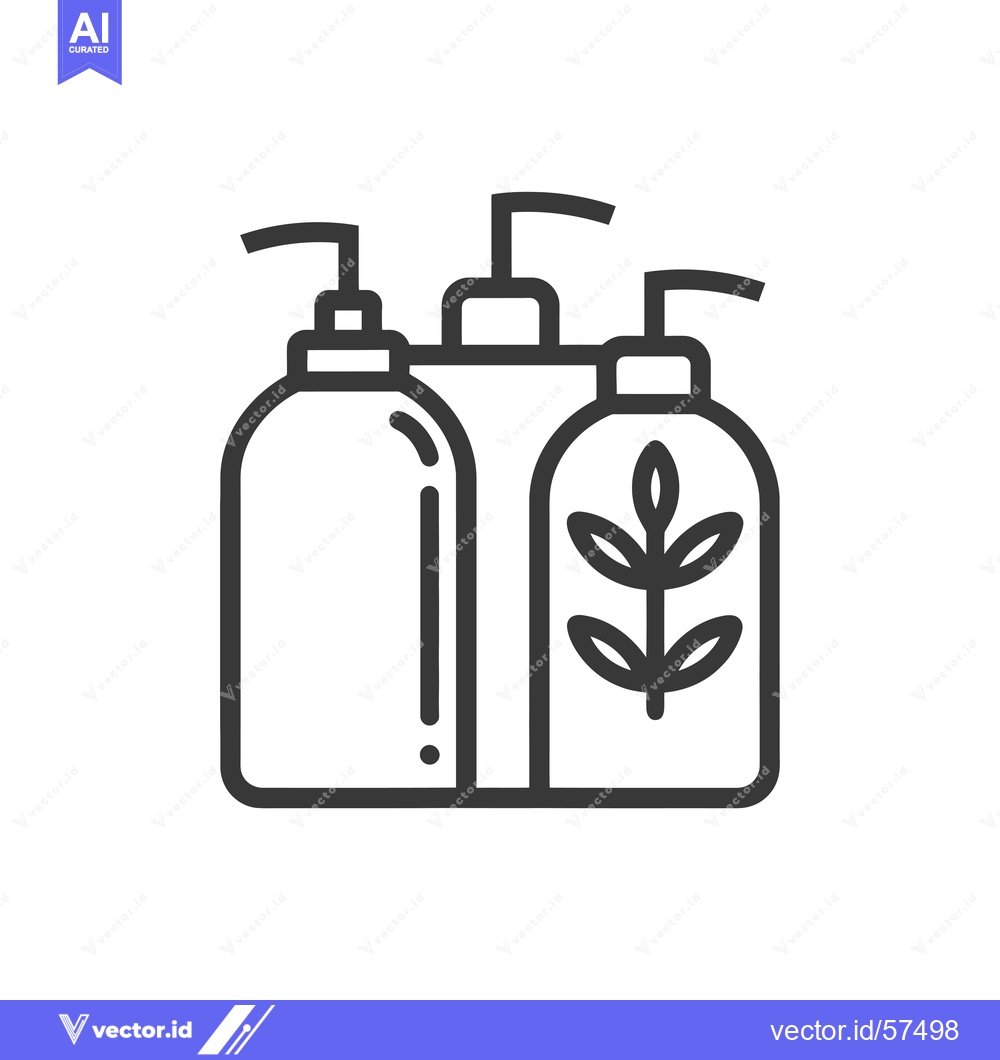 Premium Vector of Line drawing of three bottles of liquid soap