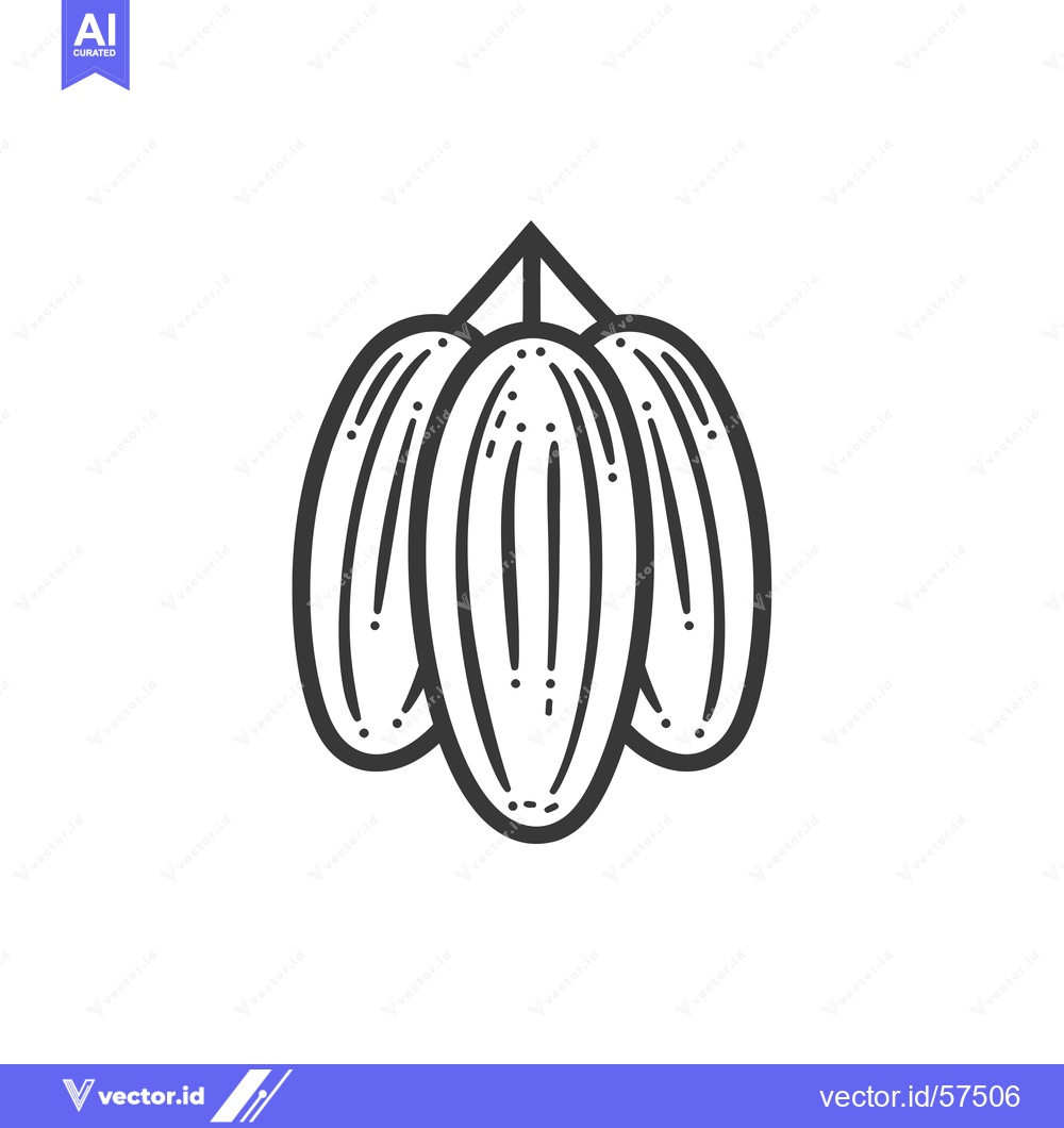 Premium Vector dari Line Drawing of Three Dates Hanging from a Branch