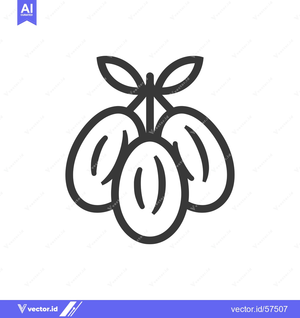 Premium Vector dari Line drawing of three dates with leaves