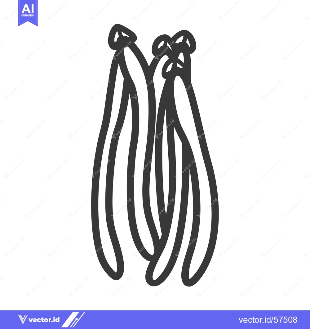 Premium Vector dari Line drawing of three green beans
