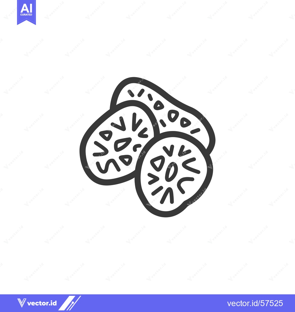 Premium Vector dari Line Drawing of Three Sliced Kiwi Fruit