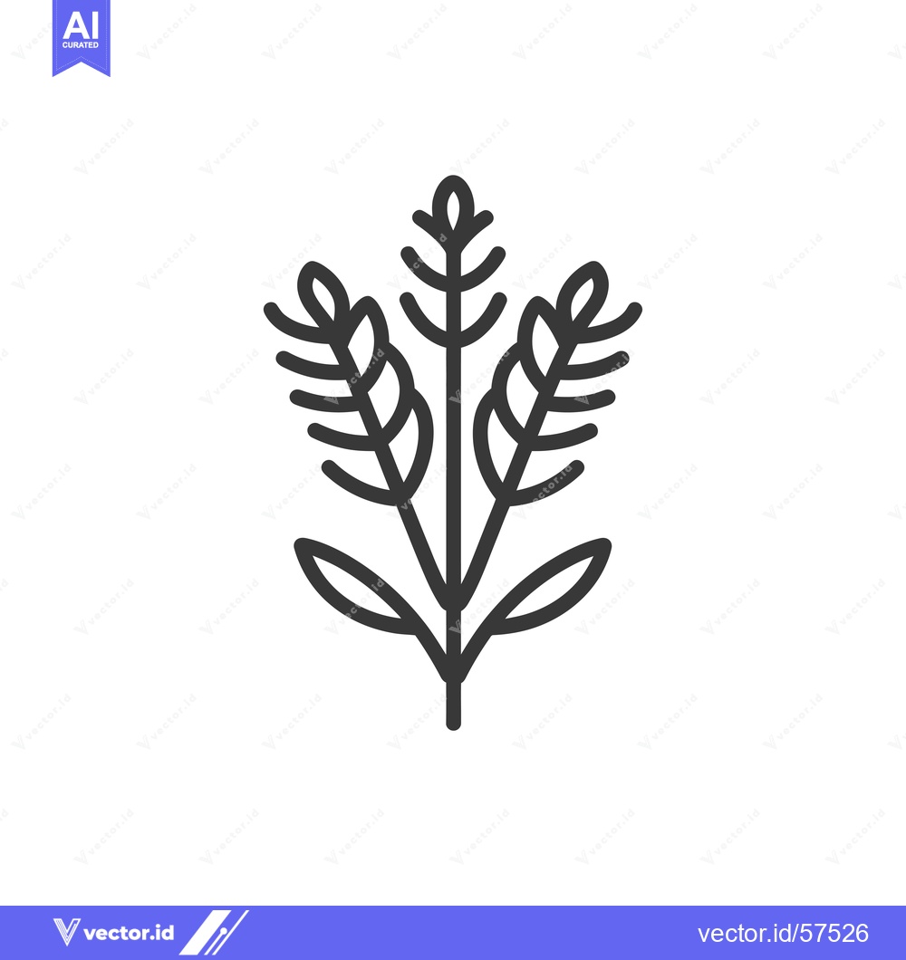 Premium Vector dari Line drawing of three stalks of wheat with leaves