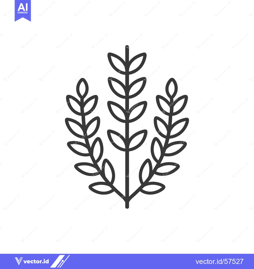 Premium Vector dari Line drawing of three stylized branches with leaves