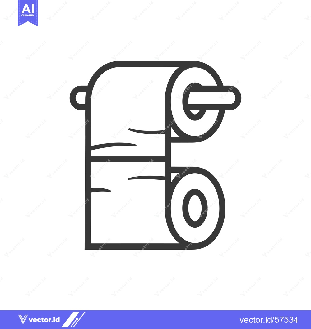 Premium Vector dari Line Drawing of Toilet Paper Roll on Holder