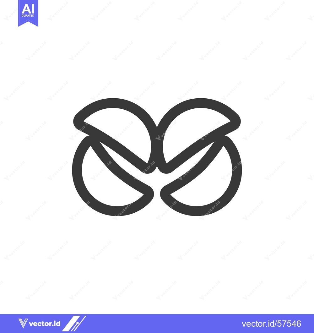 Premium Vector dari Line drawing of two connected almonds