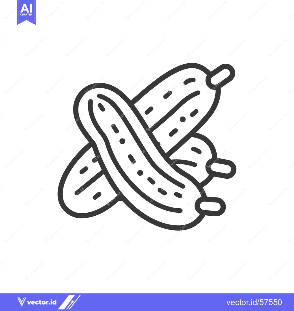 Premium Vector of Line drawing of two crossed cucumbers
