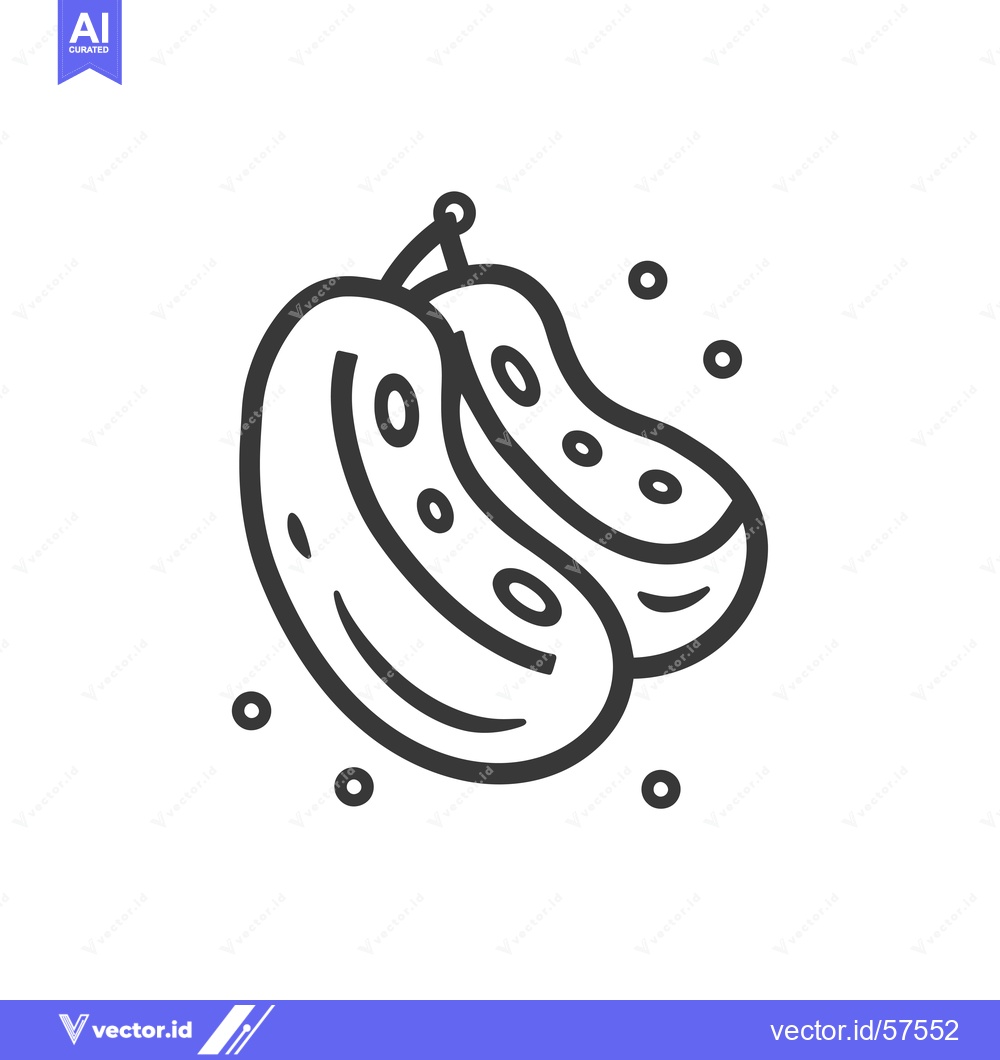 Premium Vector dari Line drawing of two cucumbers with seeds