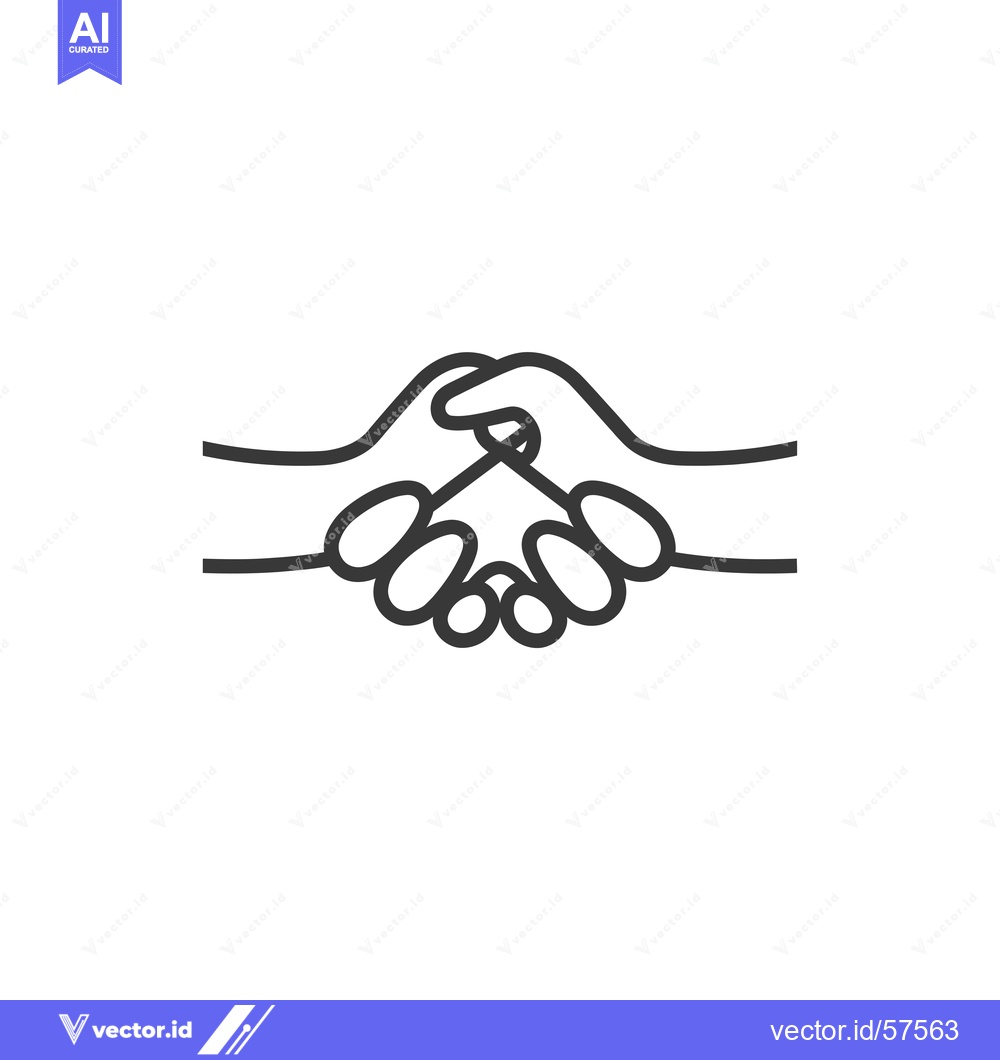 Premium Vector dari Line Drawing of Two Hands Shaking