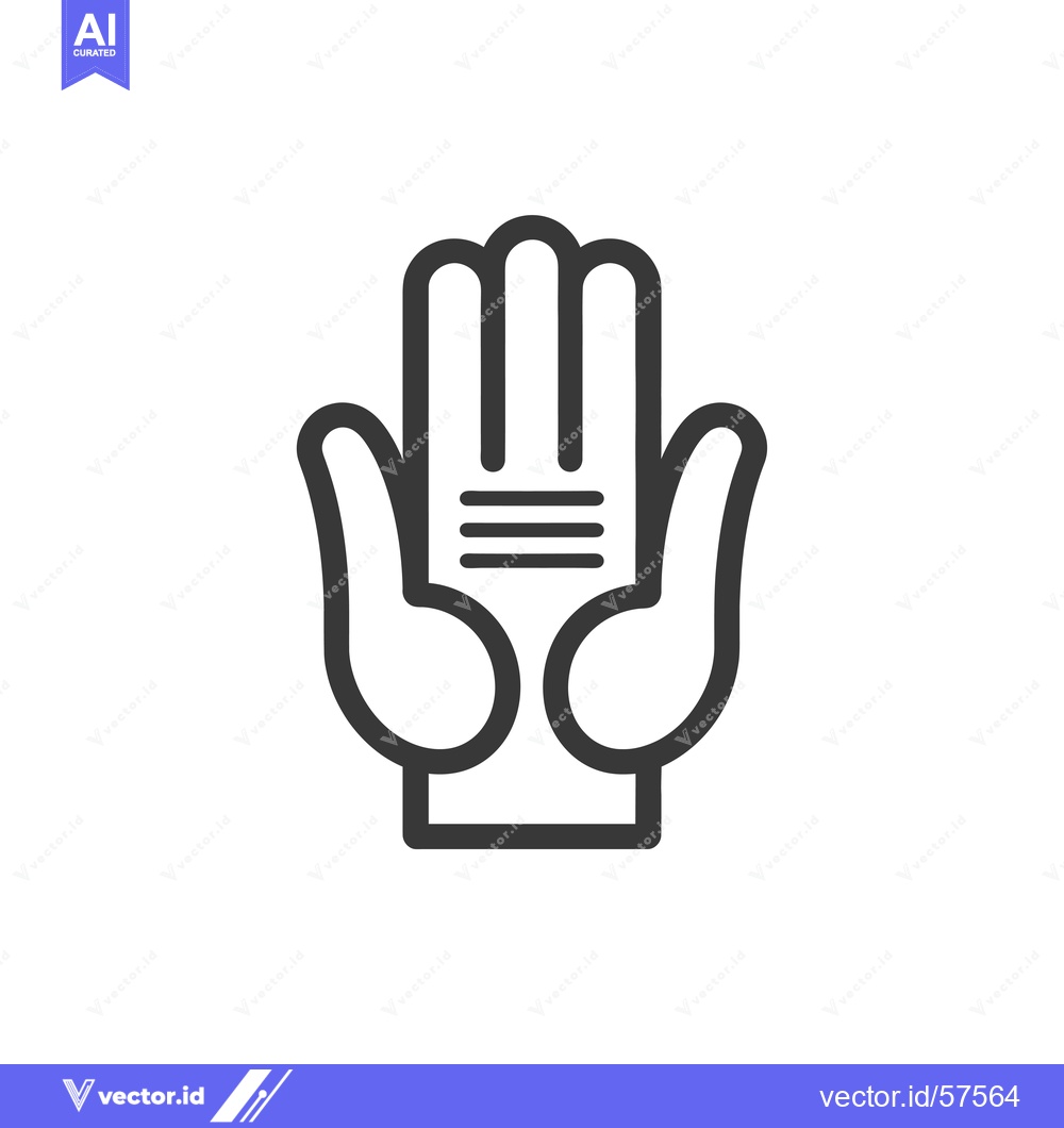 Premium Vector dari Line Drawing of Two Hands with Three Horizontal Lines in the Center