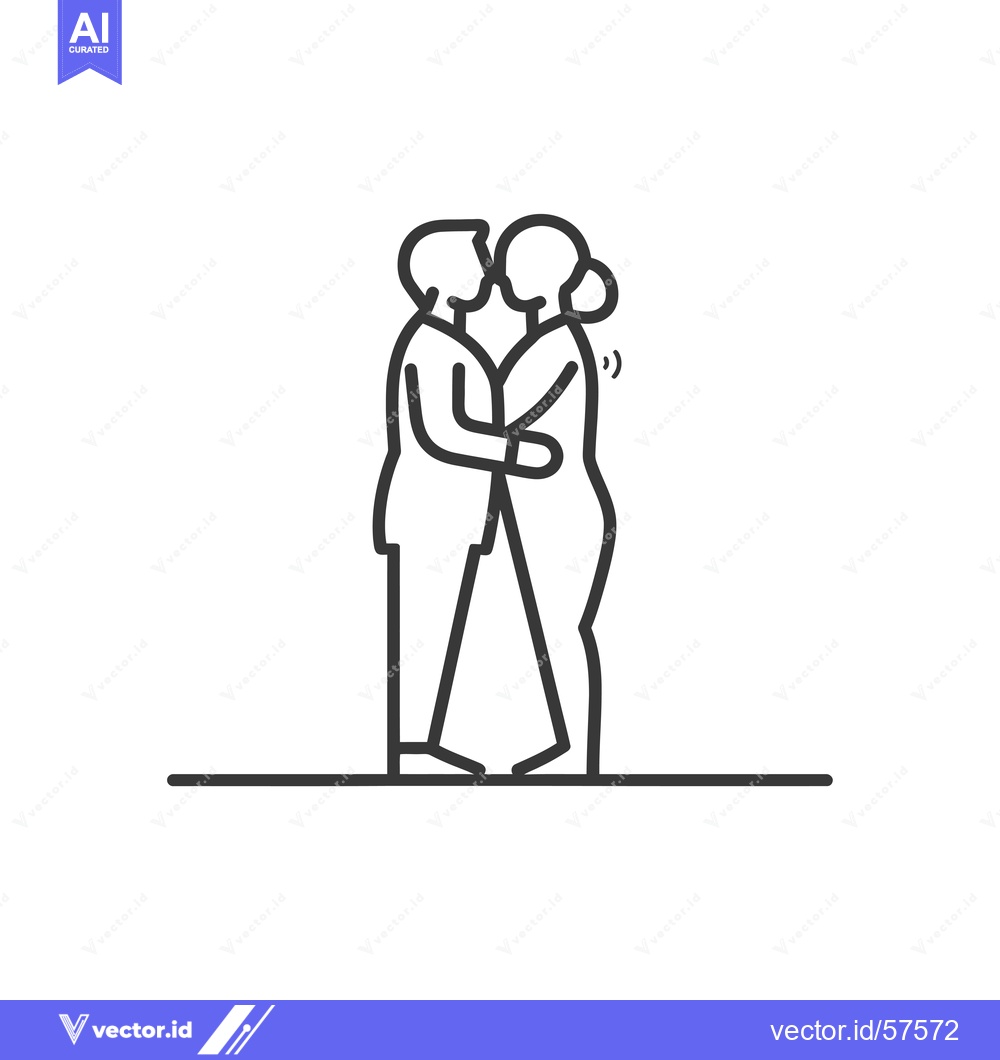 Premium Vector dari Line Drawing of Two People Embracing