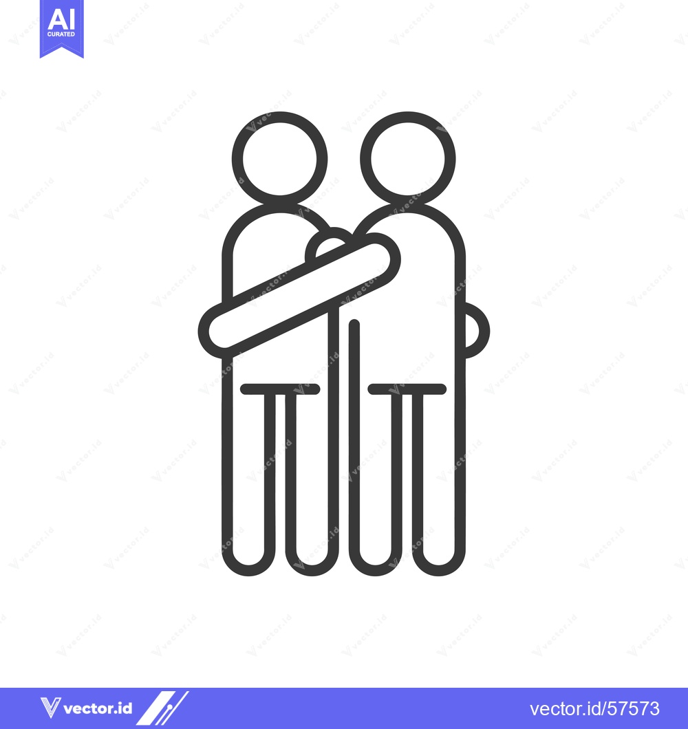 Premium Vector dari Line drawing of two people embracing