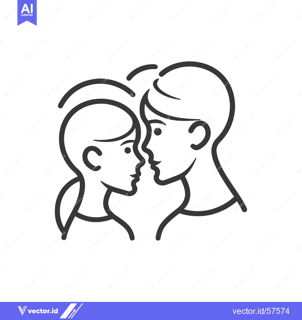 Premium Vector dari Line Drawing of Two People Facing Each Other