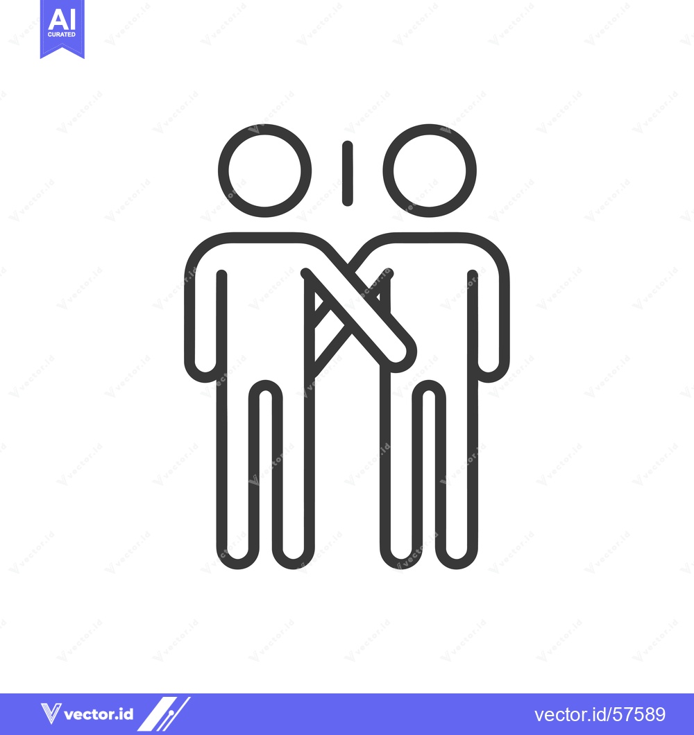 Premium Vector dari Line drawing of two stick figures with arms crossed