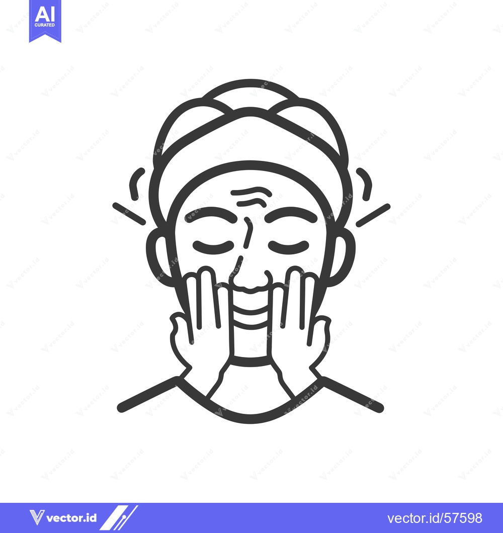 Premium Vector dari Line drawing of woman applying moisturizer to her face