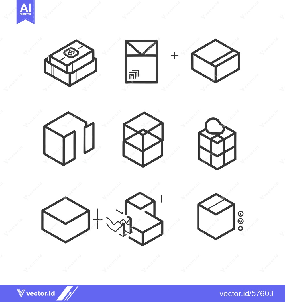 Premium Vector dari Line Drawings Illustrating the Assembly of a Package