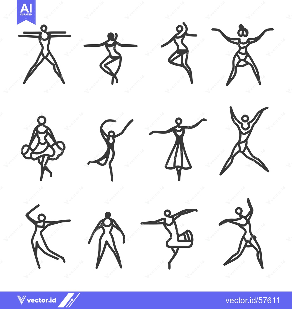Premium Vector of Line Drawings of Ballet Dancers in Various Poses
