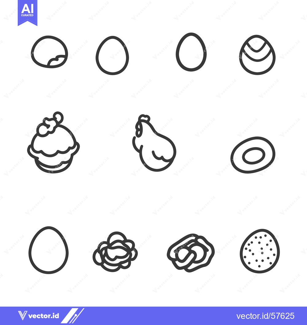 Premium Vector of Line Drawings of Eggs, a Chicken, and Related Food Items