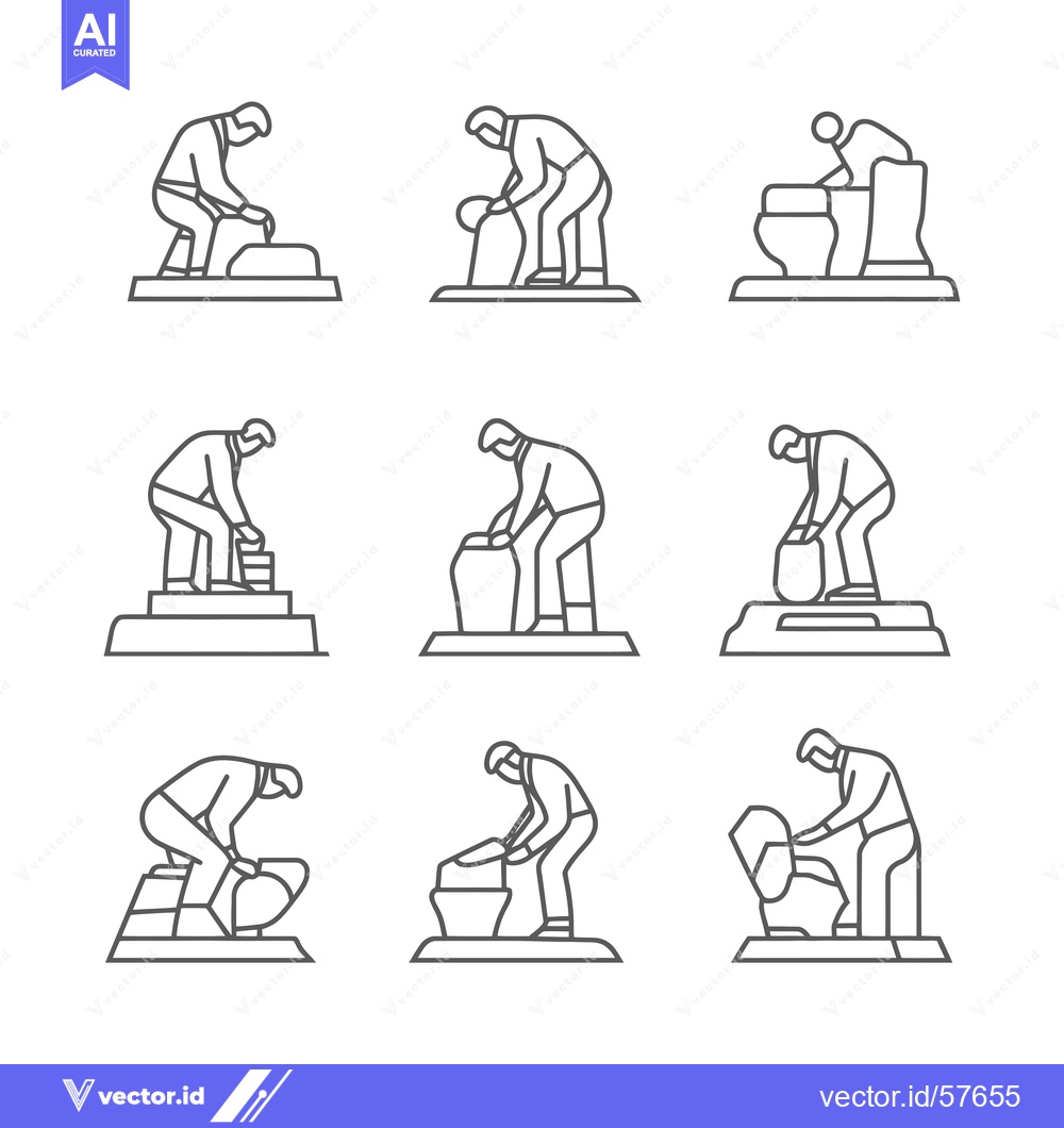 Premium Vector dari Line Drawings of People Lifting and Moving Objects