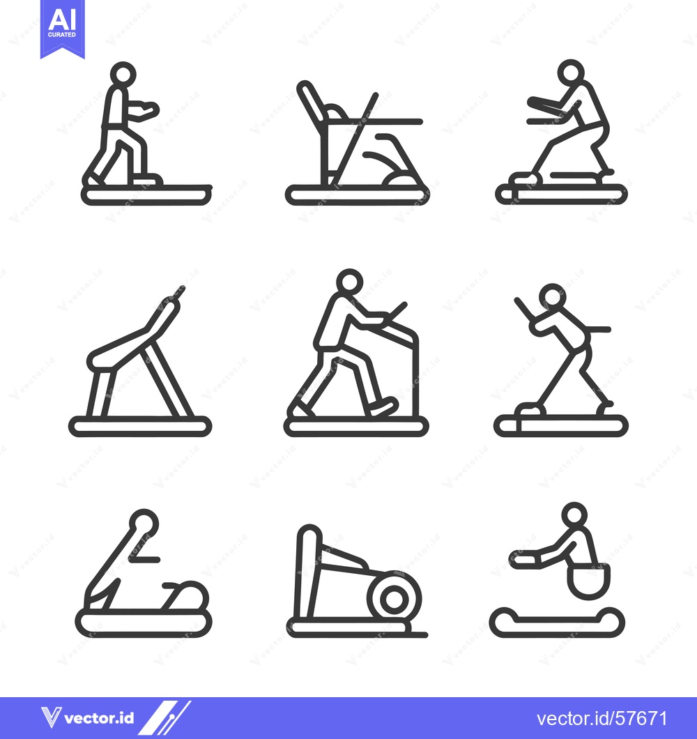 Premium Vector dari Line Drawings of People Using Gym Equipment