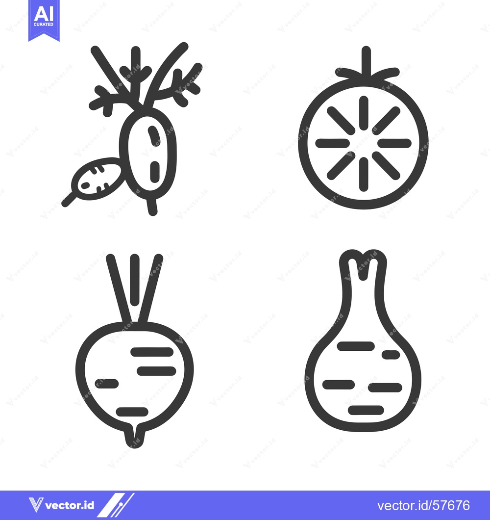 Premium Vector dari Line Drawings of Root Vegetables