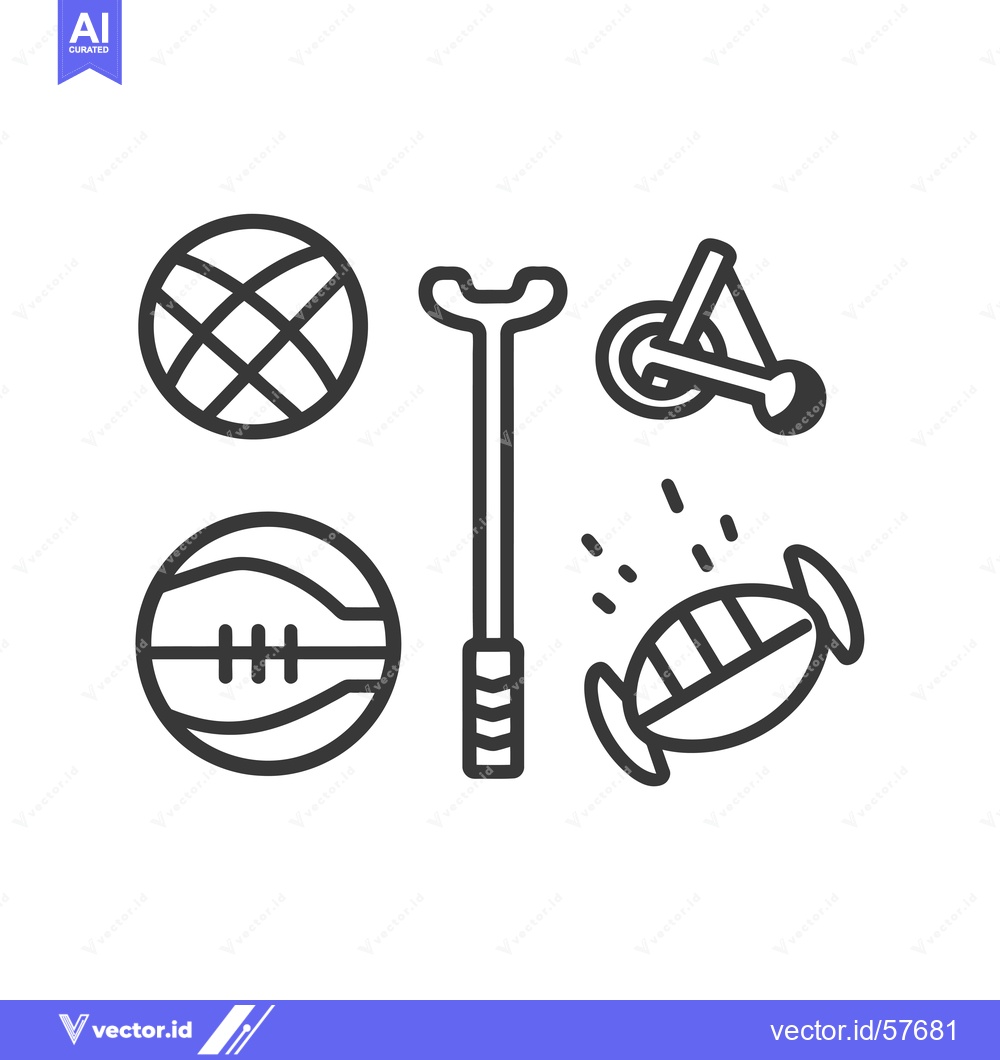 Premium Vector of Line Drawings of Sports Equipment and Activities