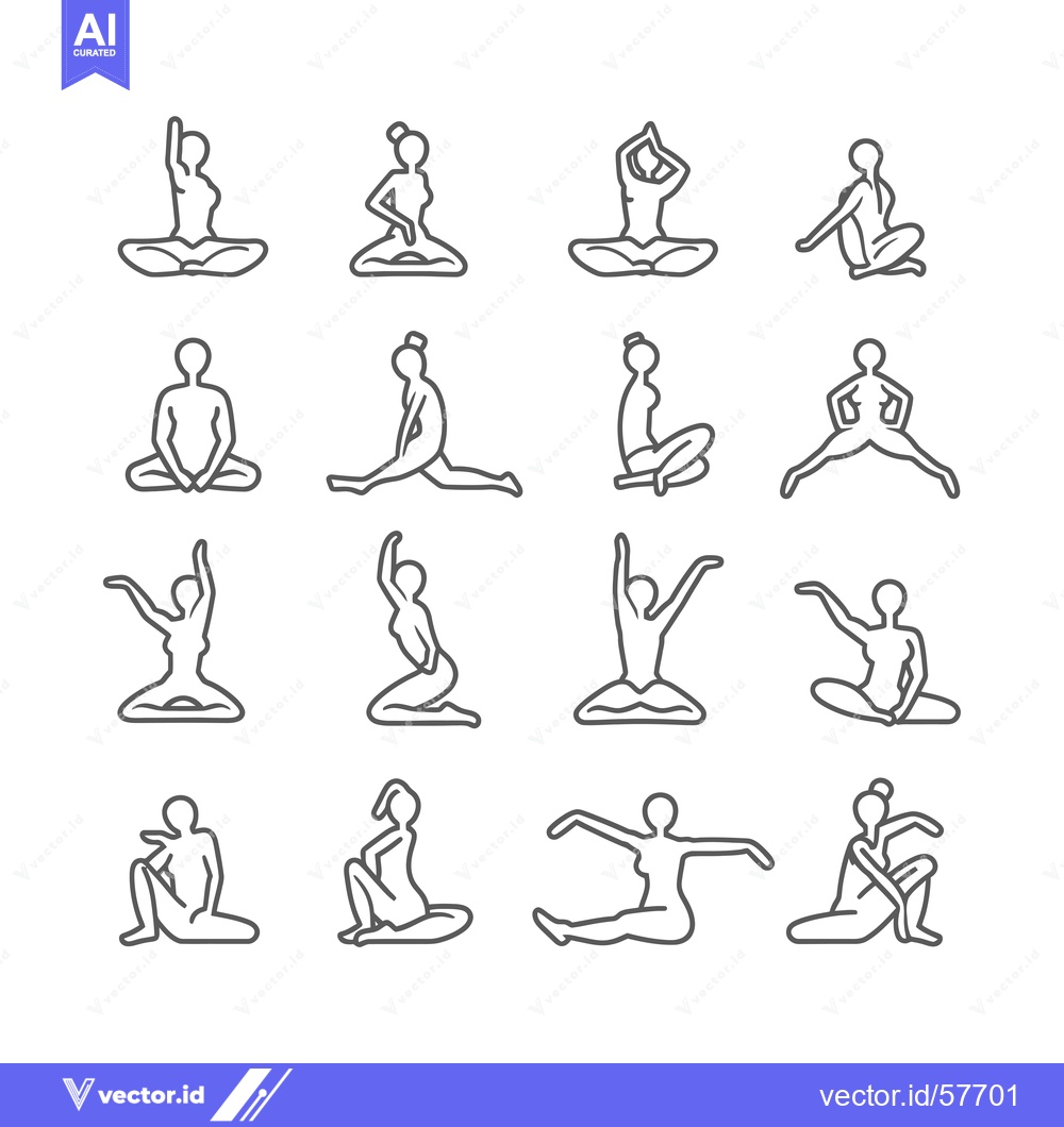 Premium Vector of Line Drawings of Women Performing Yoga Poses
