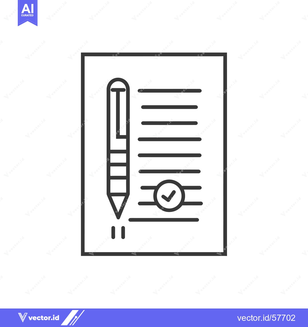Premium Vector dari Line-Drawn Icon of a Checklist with a Pen