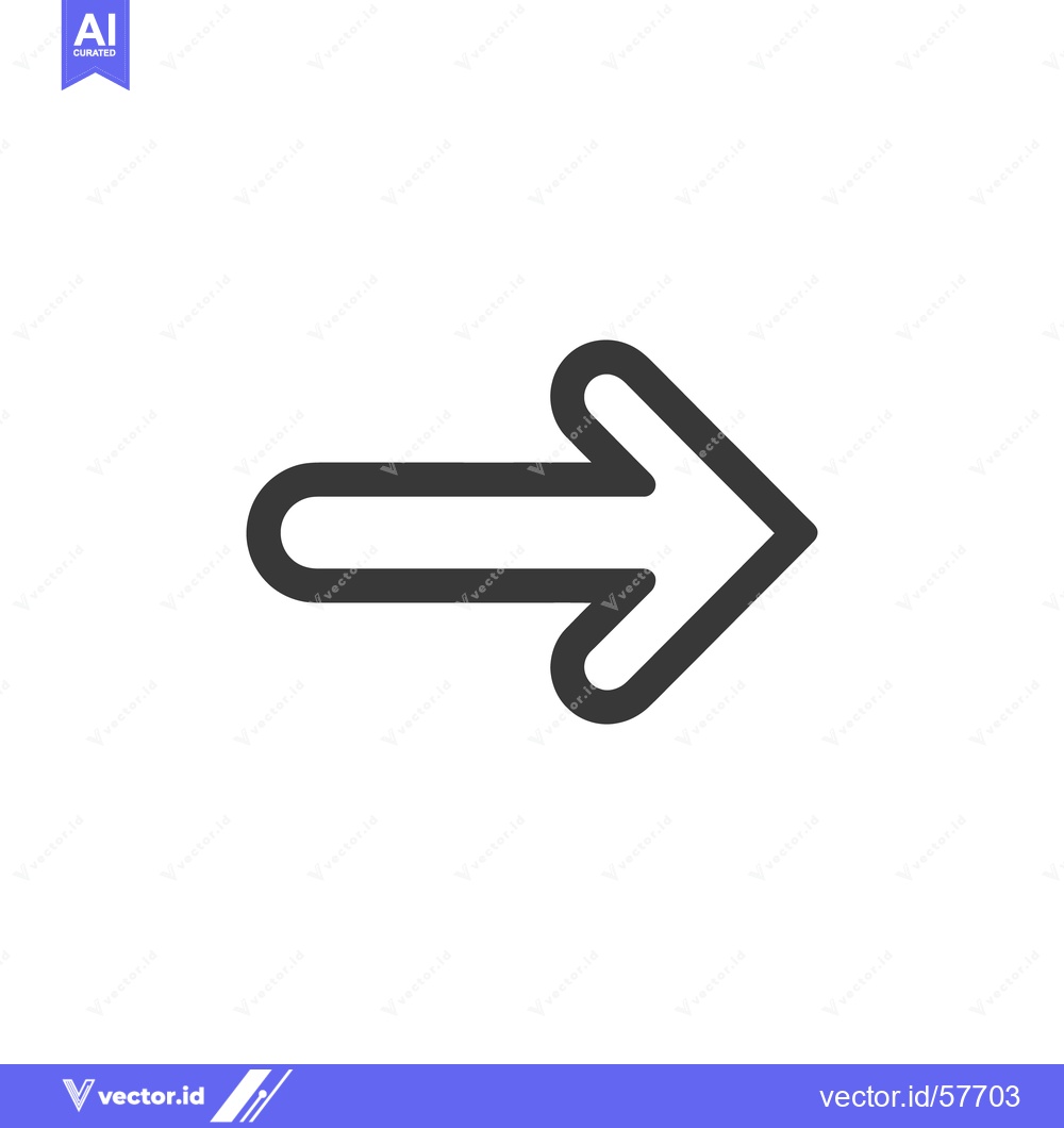 Premium Vector of Bold Right Arrow Icon: Simple Directional Sign on White Background
