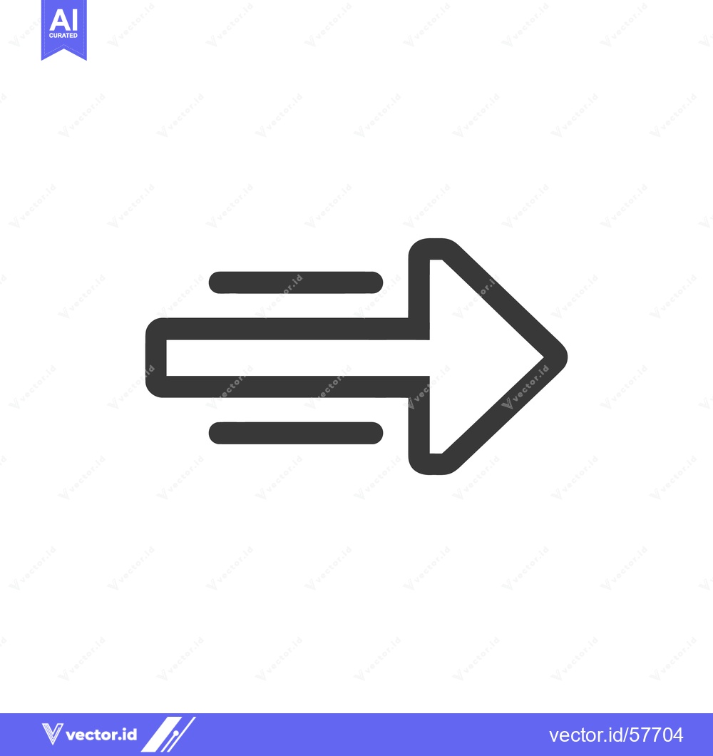 Premium Vector dari Dynamic Forward Arrow Icon with Motion Lines on White Background