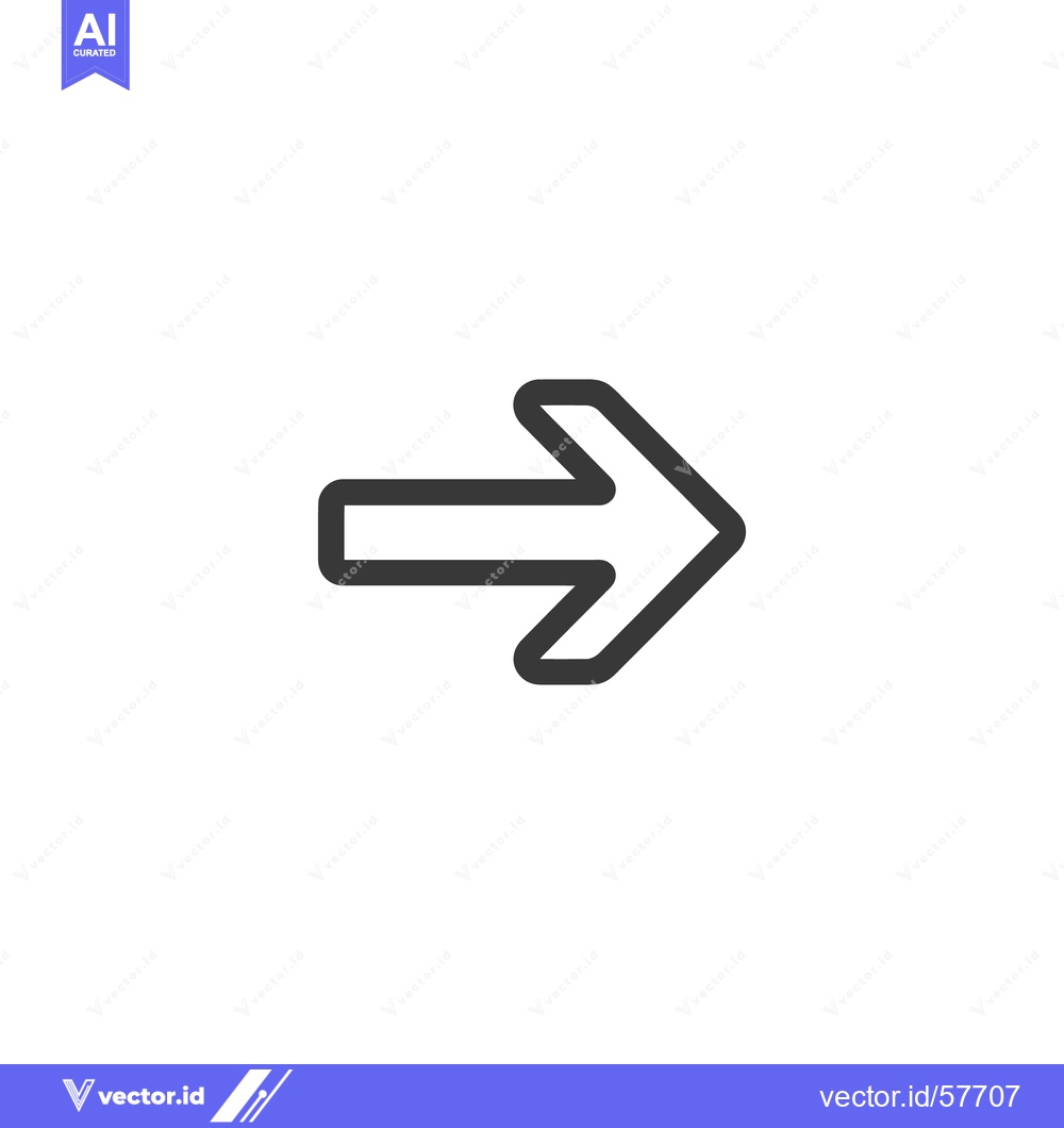 Premium Vector dari Bold Right Arrow Icon: Simple, Modern Navigation Symbol on White Backg
