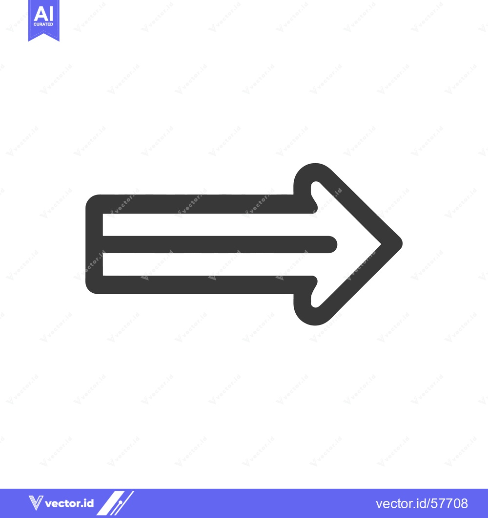 Premium Vector of Bold Arrow Icon: Simple Directional Sign with Rounded Edges on White