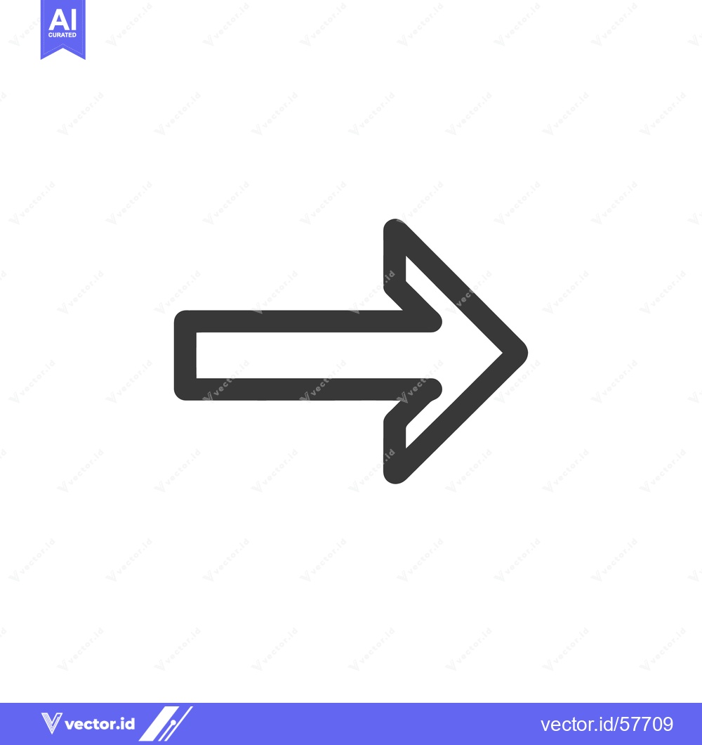 Premium Vector dari Bold Right Arrow Icon: Simple, Modern Navigation Symbol on White