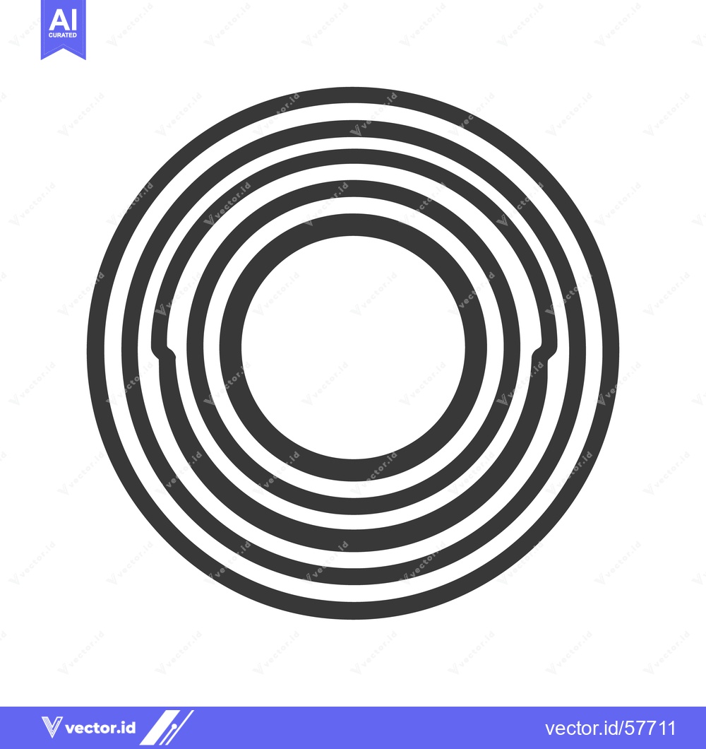 Premium Vector dari Concentric Circles: Minimalist Black and White Geometric Design with R