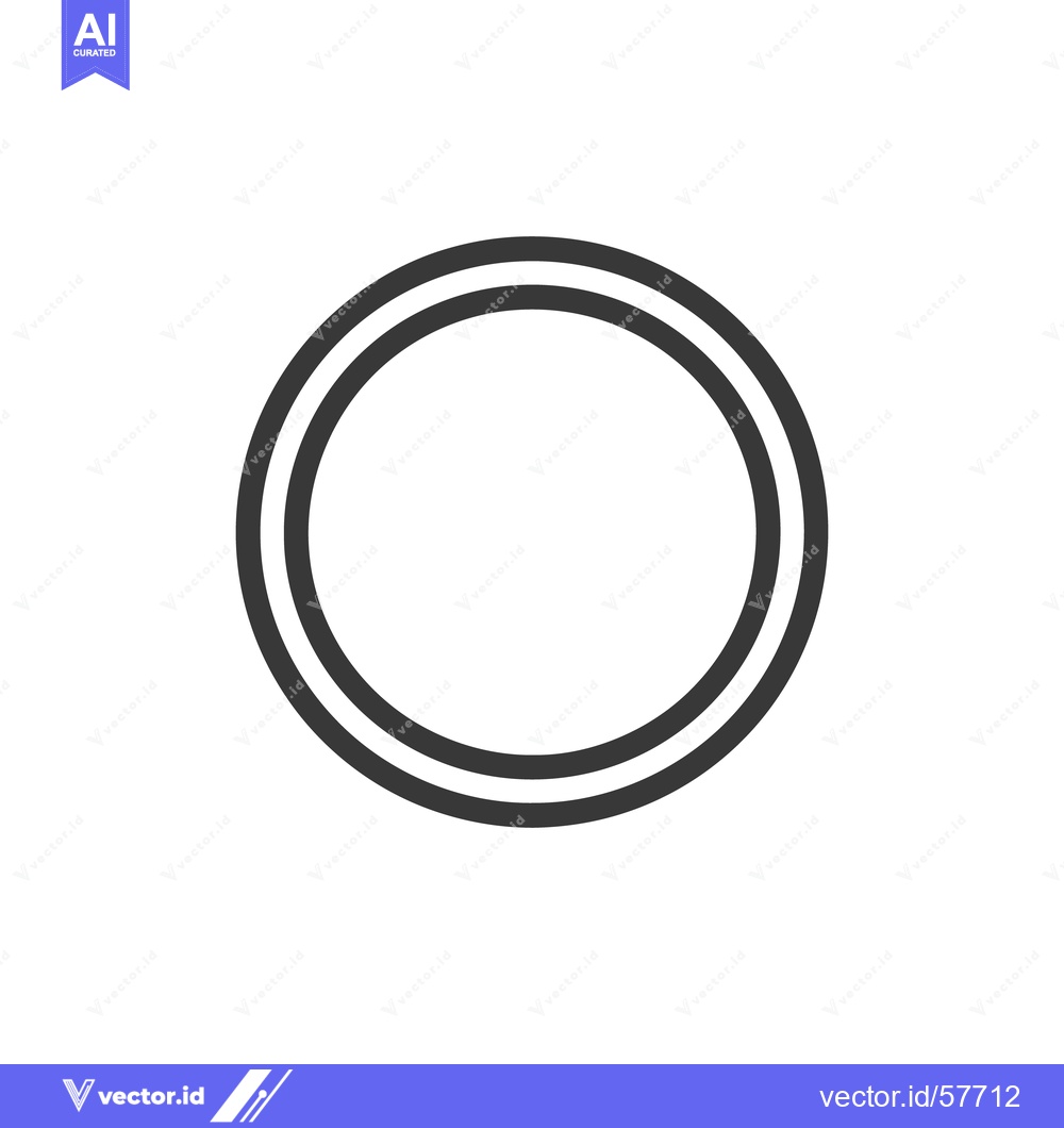 Premium Vector dari Simple Double Circle Outline: Clean, Minimalist Design on White Backgr