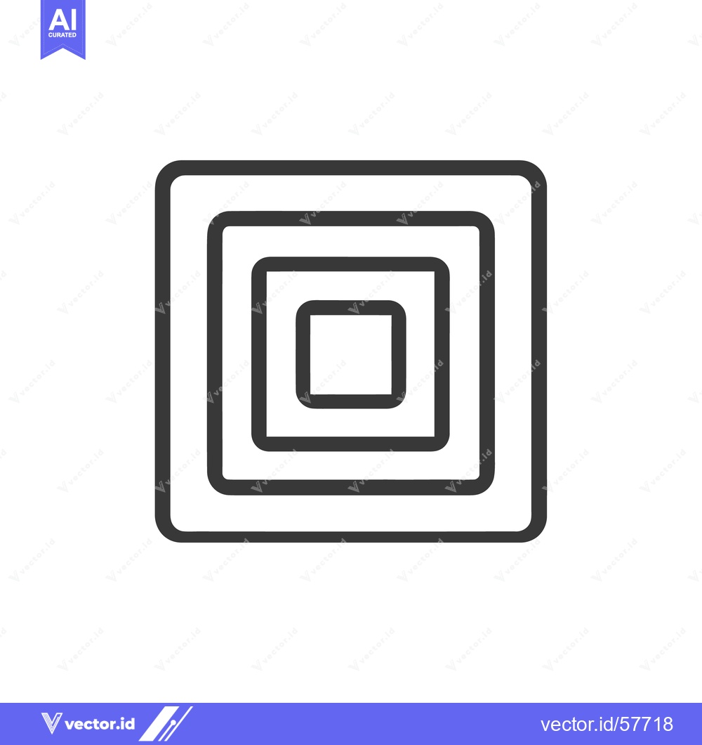 Premium Vector dari Concentric Square Icon: Minimalist Geometric Design with Rounded Corne