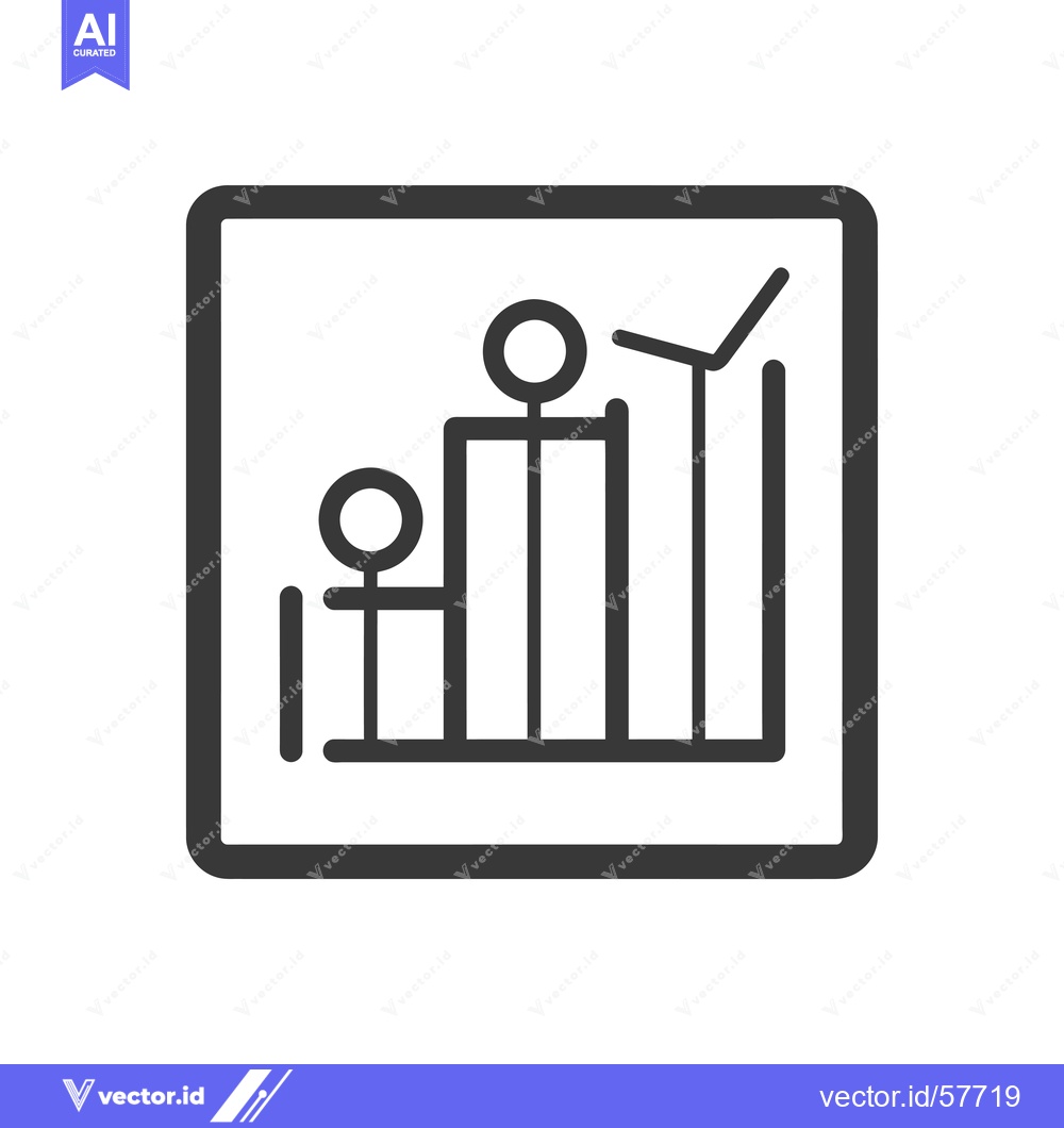 Premium Vector dari Line Graph Chart in a Square Frame
