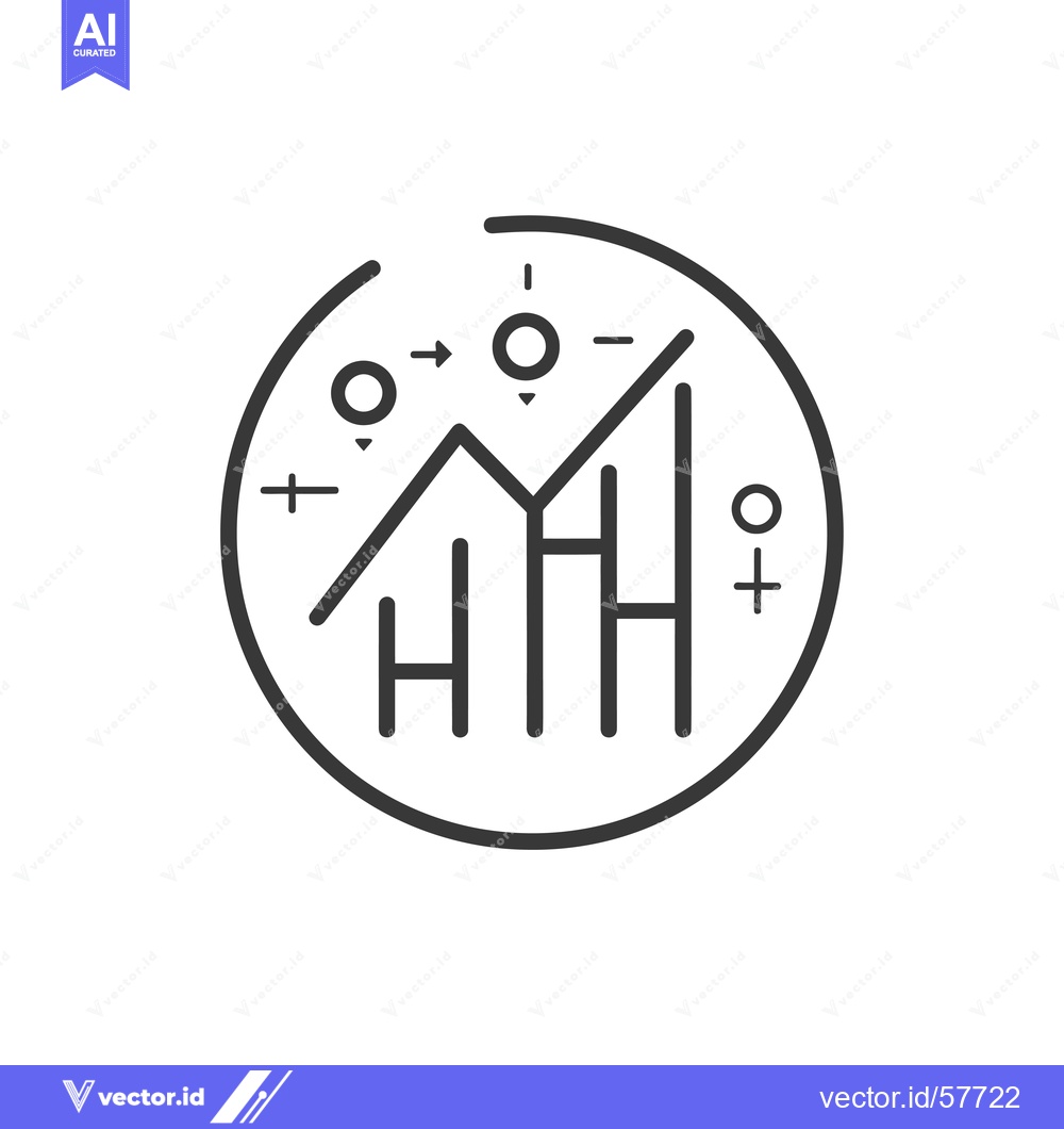 Premium Vector dari Line Graph Visualization Inside a Circle with Data Points and Trend In
