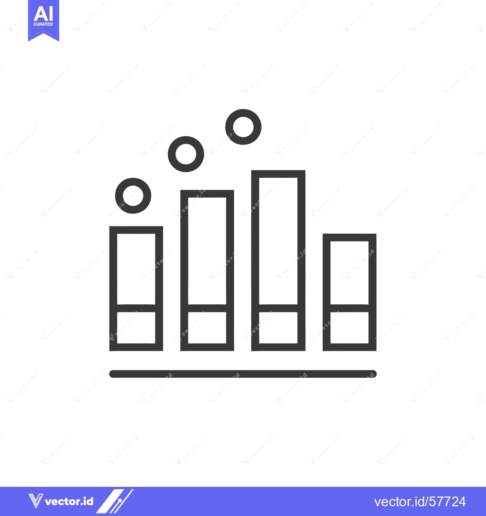 Premium Vector dari Line graph with circles on top of bars