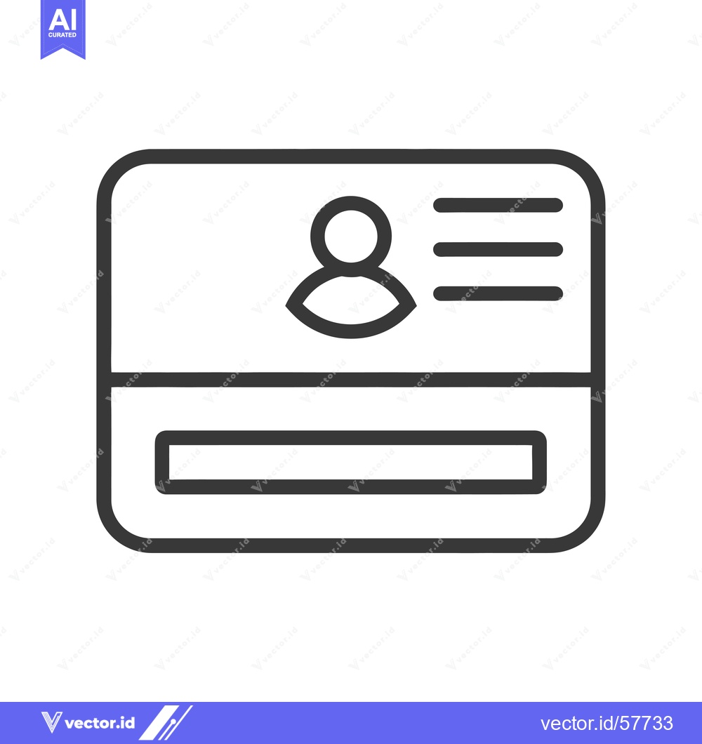 Premium Vector of Line Icon of a Profile Card with a Person Symbol and Lines