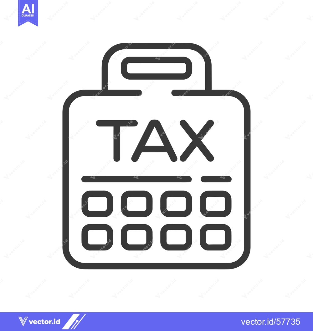 Premium Vector of Line Icon of a Tax Calculator