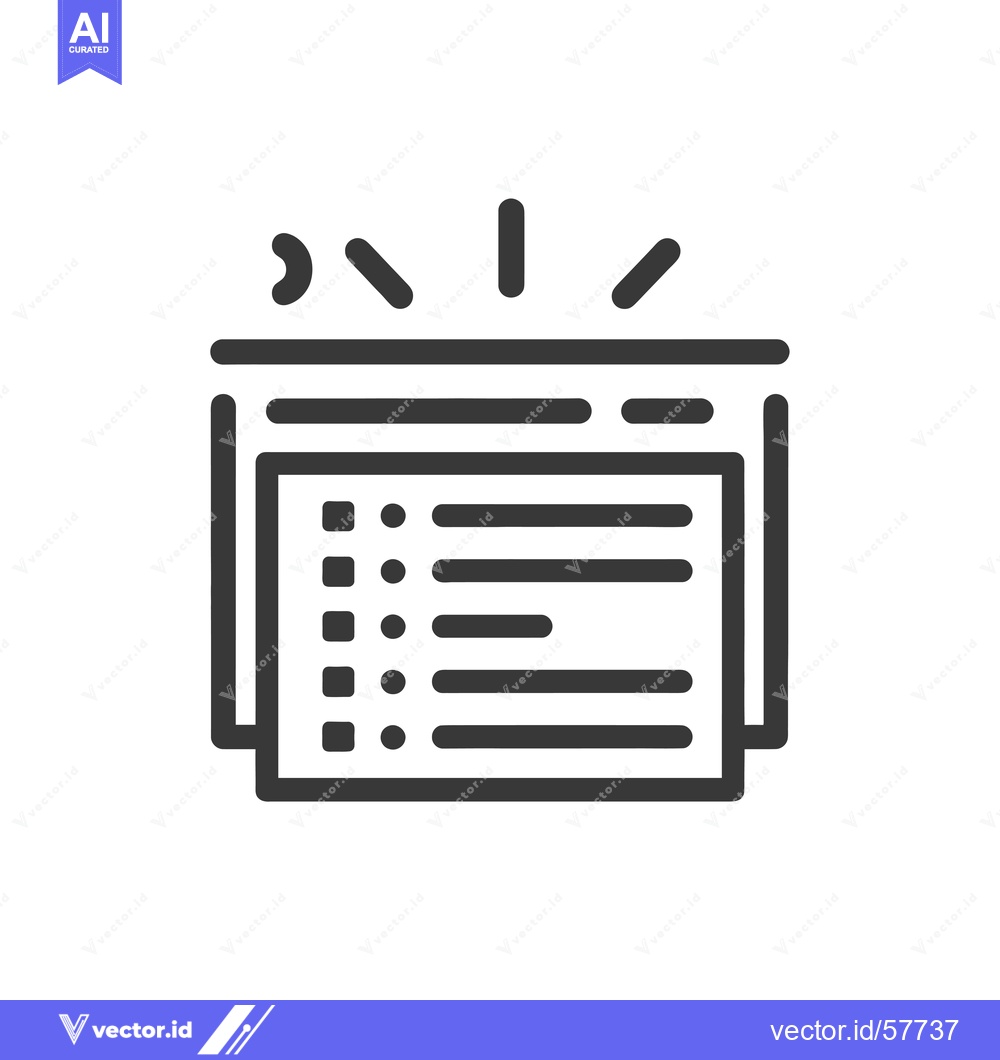Premium Vector of Line Icon of Website with List of Information