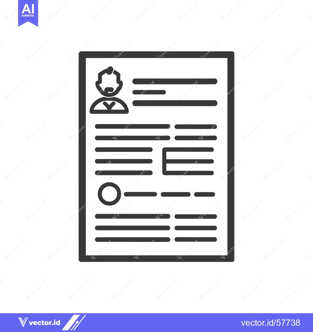 Premium Vector dari Line Icon Representing a Resume or Curriculum Vitae