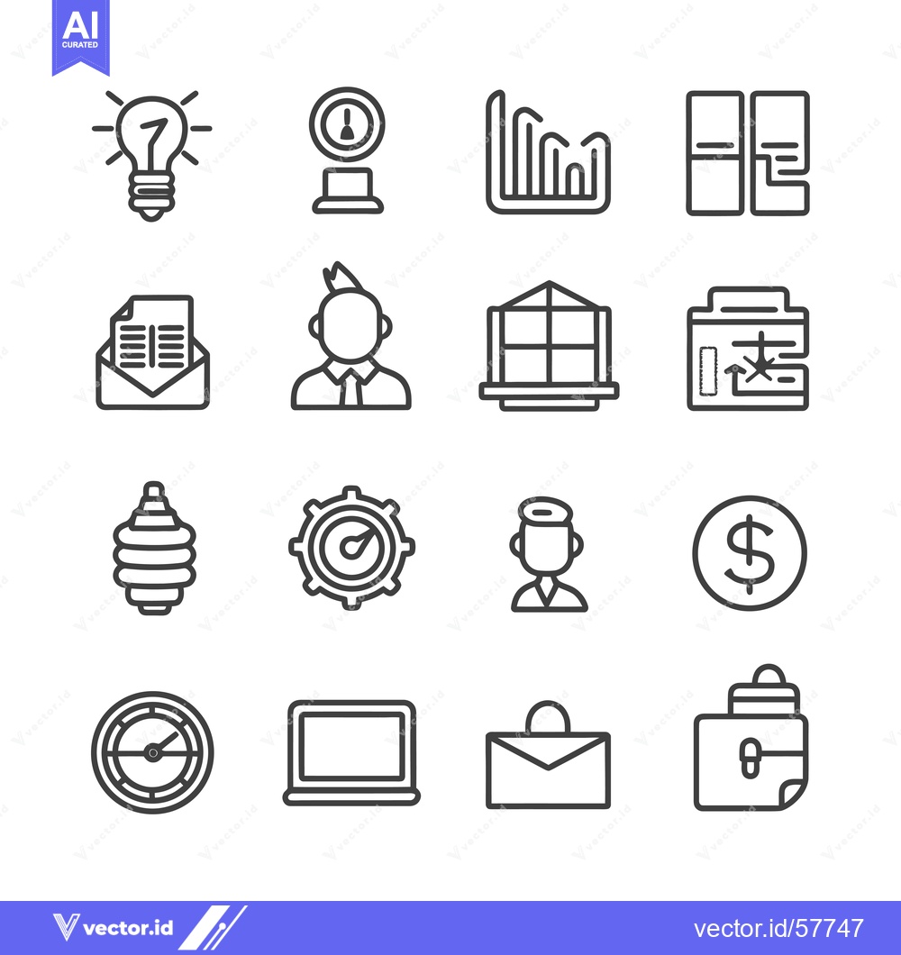 Premium Vector dari Line Icons for Business and Finance