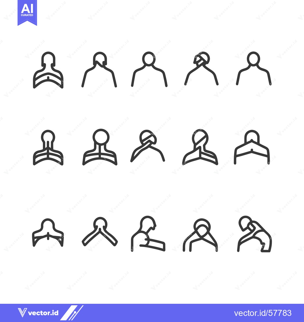 Premium Vector of Line Icons of Various Human Body Positions