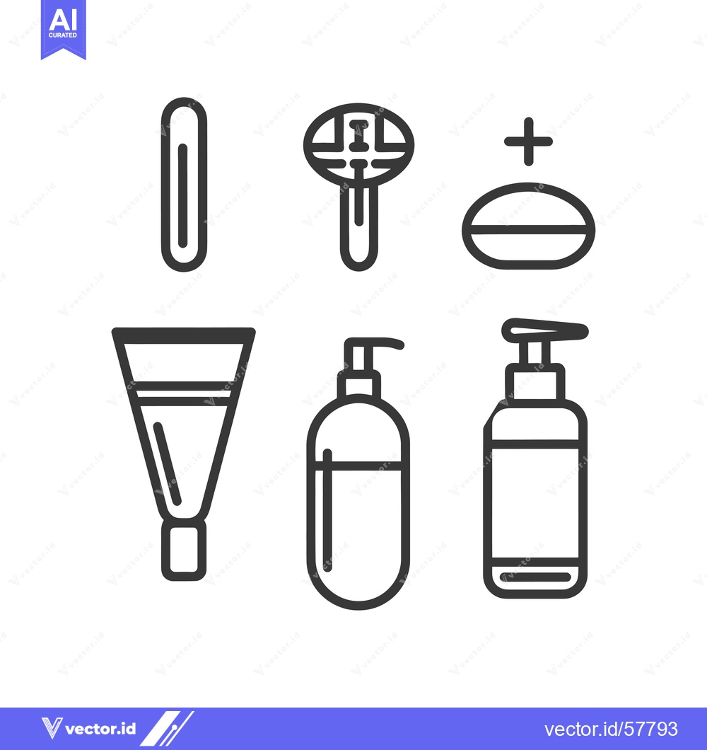 Premium Vector of Line Icons Set of Beauty and Hygiene Products