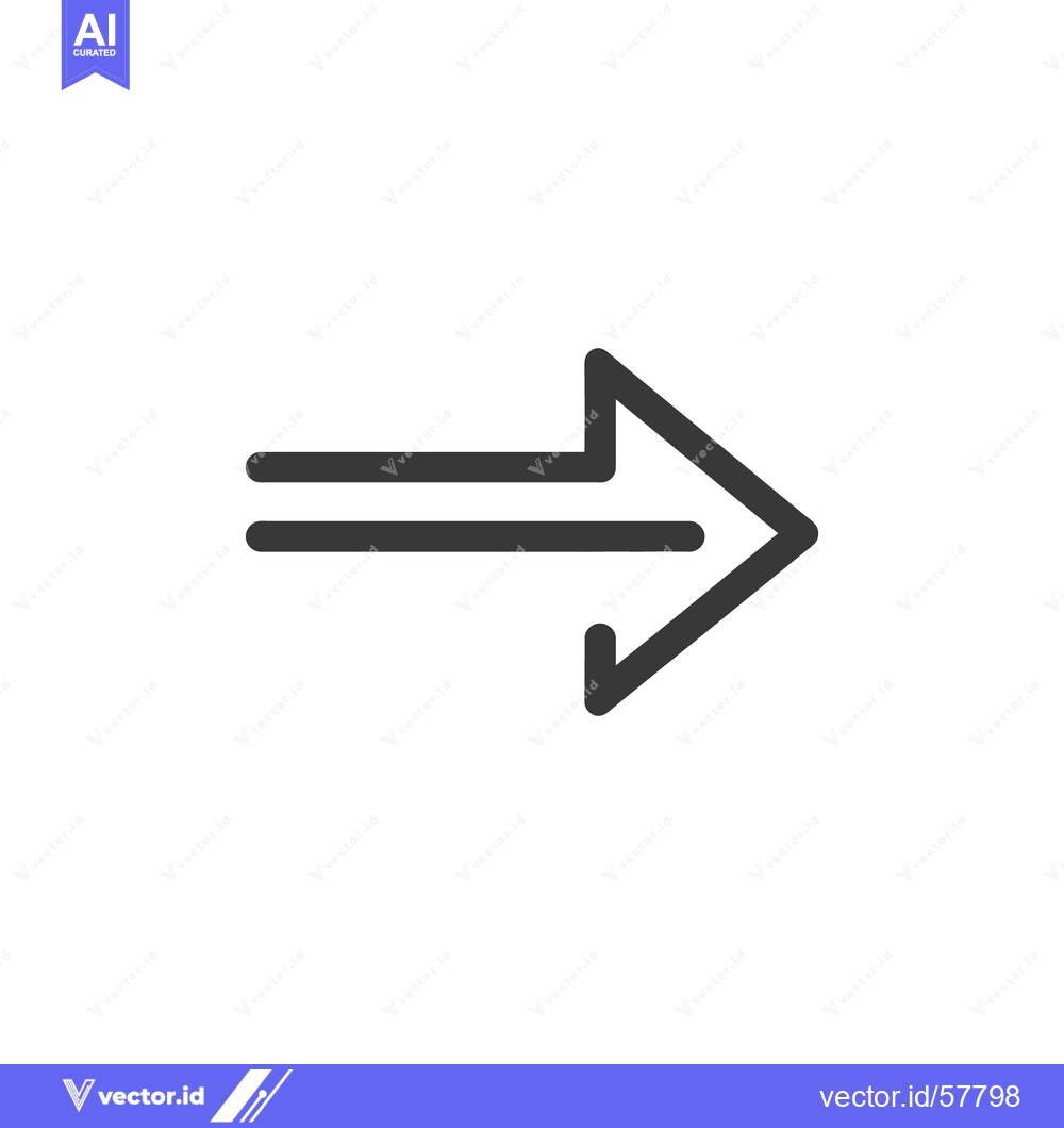 Premium Vector dari Double Line Arrow: Simple, Bold, Directional Icon on White Background