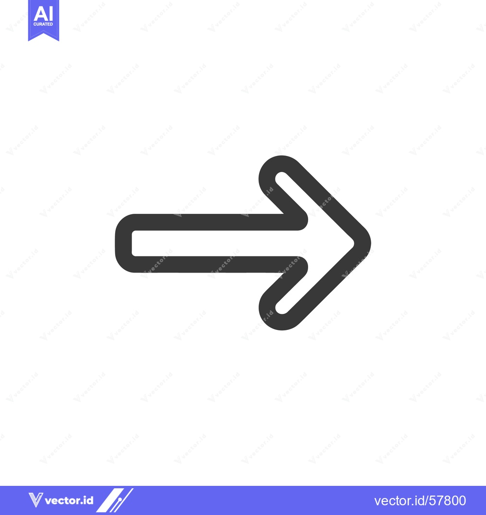 Premium Vector of Bold Arrow Icon: Simple, Modern Design on White Background, Directiona