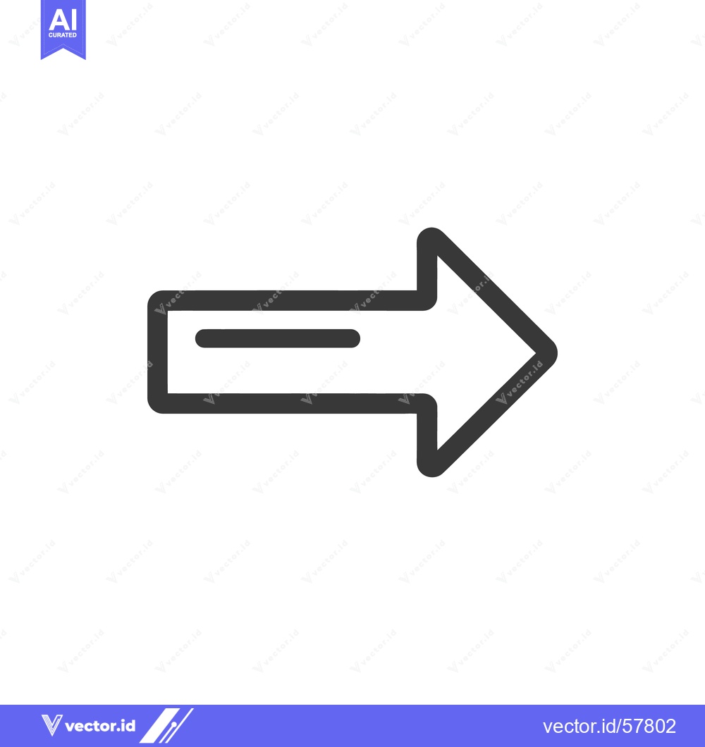 Premium Vector of Bold Arrow Icon: Simple Directional Symbol on White Background